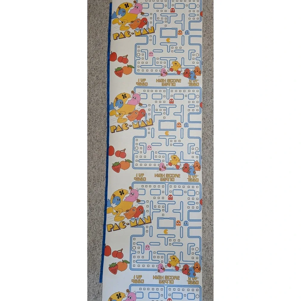 Vintage 1980 Pac-Man Wallpaper Double Roll Retro Arcade Vinyl 100+ sq ft